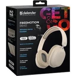 Навушники Defender FreeMotion B640Bluetooth + 3.5 мм Beige (63642) - мініатюра 3