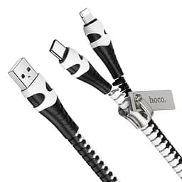 Кабель Hoco U97 2 в 1 USB to Lightning/ Type-C 1 м черный, белый