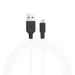 Кабель Hoco Micro USB Silicone X21, 1 метр белый силиконовый (6957531071389)