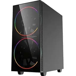 Корпус GameMax черный Hole, без БП, Midi Tower, ATX/Micro ATX/Mini ITX, USB 3.0, USB 2.0, 2x200 мм LED, 421x210x460 мм, 0.5