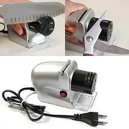 Електрична точилка для заточування ножів та ножиць ELECTRIC SHARPENER Silver, Kitchen Master Сірий 86963 - мініатюра 3