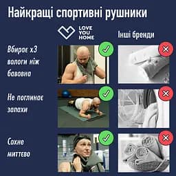 Дорожній спортивний рушник Love You з мікрофібри з чохлом 80х180 см сірий (60140) - мініатюра 6