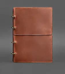 Шкіряний блокнот на кільцях (софт-бук А4, А5) 9.0 в м'якій світло-коричневій обкладинці