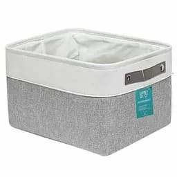 Корзина Органайзер Lovely Svi для хранения белья, одежды, приготовления домашнего шкафа, детских игрушек 38×28×24 – Серо-белый