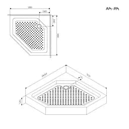 Душовий піддон Am.Pm Gem 90x90 см білий W90UT-405-090BT, Білий, білий - мініатюра 5