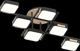 Люстра XI3358-6 чёрный + дерево