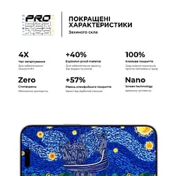 Захисне скло для Apple iPhone 14 Pro Max, Pro 3D LE, повноекранне 3D скло з рамкою, глянцеве, загартоване, протиударне, ультратонке, поліпшене олеофобне і гідрофобне покриття, 9H, повне проклеювання, ArmorStandart (ARM65656) - мініатюра 4