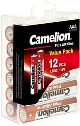 Батарейки мизинчиковые Camelion 1,5V AAA LR03-PBH12 Plus Alkaline, 12 шт. (LR03-PBH12)