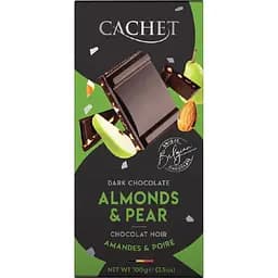 Шоколад Cachet Almonds & Pear 57% чорний з мигдалем та грушею 100 г 