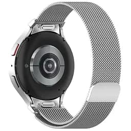 Ремінець для Samsung Galaxy Watch 5 40mm - сріблястий ширина кріплення 20мм металевий Watchbands Milanese Button (W42-5WB75095306) - мініатюра 2