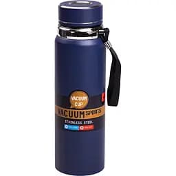 Термос Vacuum Sports 1 л с датчиком температуры и ситечком, темно-синий Yiwu HP-14-30BL