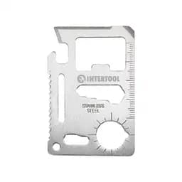 Мультитул картка 11 в 1 Intertool HT-0589, з відкривачкою, ножем, викруткою, лінійкою та ключами - мініатюра 2