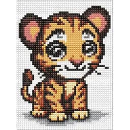 Алмазная мозаика без подрамника для детей Ideyka Маленький хищник 15х20 см AMM1023