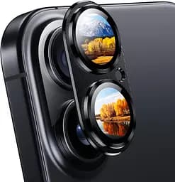 Захисне скло DK для Apple iPhone 16 на камеру CD Metal Armor 021404 black 2 шт. - мініатюра 3