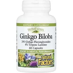 Гінкго Білоба Natural Factors Ginkgo Biloba 60 капсул