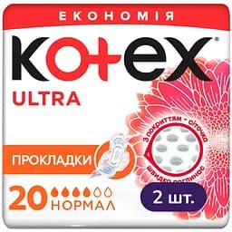 Гигиенические прокладки Kotex Ultra Dry Normal Duo 40 шт. (2 уп. x 20 шт.)