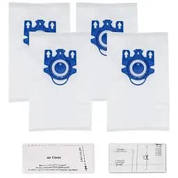 Пилозбірники 4 шт. AirClean 3D, Тип GN пилососу Miele S2, S5, S8, Classic C1, Complete C2, C3 + 2 фільтри