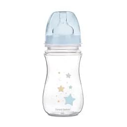 Бутылка с широким антиколиковым отверстием "Newborn baby" 240 мл Синие звезды
