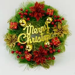 Вінок новорічний "Merry Christmas" D35см 6527-P1127