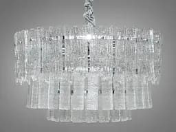 Люстра підвіс зі скляними пелюстками на 6 ламп, колір хром