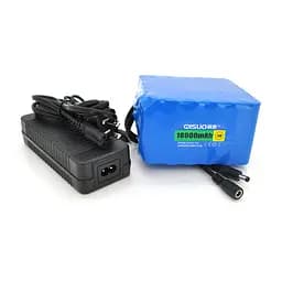 Аккумуляторная батарея литиевая QiSuo 24V 18A с элементами Li-ion 18650 + зарядное устройство 25.2V3A, DC5.5x2.1, (110x110x67mm)