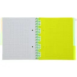 Зошит на пружині Buromax Neon В5 (170x205) 120 аркушів 3 PVC розділювачі зелений (BM.24359911-04) - мініатюра 2
