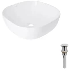 Раковина накладна Qtap Kolibri 425x425x140 White з донним клапаном QT1011K396WN48468 - мініатюра 2