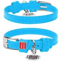 Нашийник для собак Waudog Glamour шкіряний з QR паспортом, без прикрас, XS, Ш 9 мм, Дов 19-25 см (4820152560629)