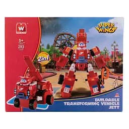 Конструктор-трансформер Super Wings Small Blocks 2-in-1 Buildable Transformer Vehicle Jett, Джетт, 293 деталі (EU385005) - мініатюра 7