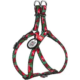 Шлея для котів та дрібних порід собак Waudog Nylon з QR паспортом Гранати XS Ш 10 мм A=B 30-40 см