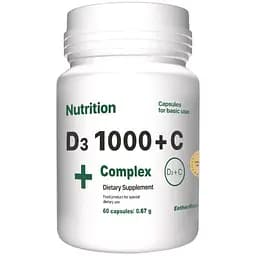 Вітаміни та мінерали EntherMeal D3 1000+С Complex+, 60 капсул