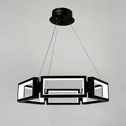 Люстра із підвісним чорним кільцем з прямокутників Ø 45 см | Арт. MJ 235-500 | Line F
