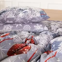 Наволочка MirSon Ranforce Elite 17-0657 Mistletoe 45х45 см сіро-червона (2200009611964)