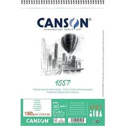 Альбом для рисунку на спіралі Canson 1557 А4 (21х29.7см) 180г/м2 30л білий колір