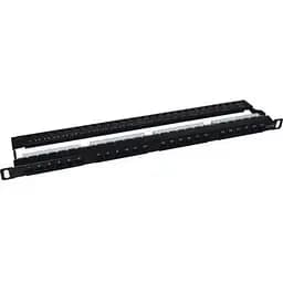 Патч-панель 19" 24xRJ-45 STP cat.5e, 0.5U, with cable organizer Kingda (KD-PP41-STP-C5e-24P-0.5U)