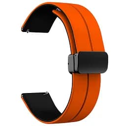 Силіконовий ремінець Classy для Smart Watch 20mm Orange / Black - мініатюра 2