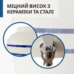 Диспенсер керамічний ViO CD-01 для води, Синя смуга, на дерев'яній підставці - мініатюра 4