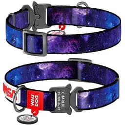 Нашийник для собак Waudog Nylon NASA21, з QR паспортом, металева пряжка-фастекс, XL, 35-58х2,5 см - мініатюра 3