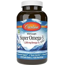 Жирні кислоти Carlson Labs Wild Caught Super Omega-3 Gems 1200 мг 250 капсул