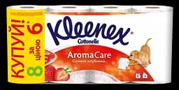 Тришаровий туалетний папір Kleenex Aroma Care Полуниця, 8 рулонів