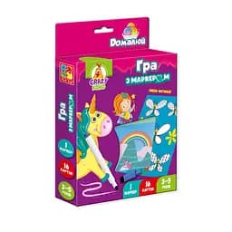 Гра развивающая с маркером Vladi Toys, Пиши и стирай, Единороги, VT5010-17
