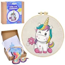 Детский набор для вышивания "Единорог" DYEK1021 пяльце 20 см
