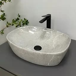 Умивальник VBI Olbia grey stone glossy накладний VBI-014302, Мрамор - мініатюра 4
