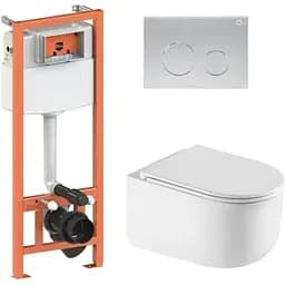 Набір Q-tap Nest 4 в 1 підвісний унітаз Taurus Ultra Quiet 490x360x380 + комплект інсталяції QT2433084EUQW46148