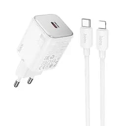 СЗУ Hoco N40 Mighty PD20W (1USB-C) + кабель Type-C to Lightning