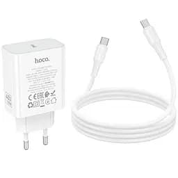 МЗП Hoco C162A Source PD40W (1USB-C) + кабель Type-C to Type-C White - мініатюра 3