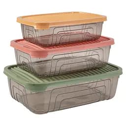 Контейнер пластиковый Herevin Rectangular Storage Bowl Set-2024 Colours 3 шт. (163331-150)