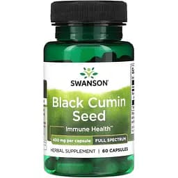 Насіння чорного кмину Swanson Black Cumin Seed 400 мг 60 капсул (100-74-8366972-20)