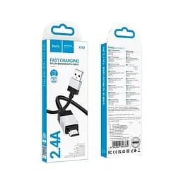 Кабель Hoco Micro USB Honorific charging data cable X110 1 м 2.4A - мініатюра 2