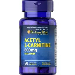 Ацетил L-Карнітин Puritans Pride Acetyl L-Carnitine Free Form 500 мг 30 капсул